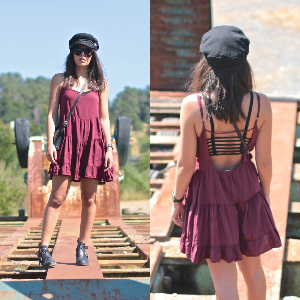 Brandy Melville Red Roses Floral Tiered Ruffle Dress - Picture 7 of 13